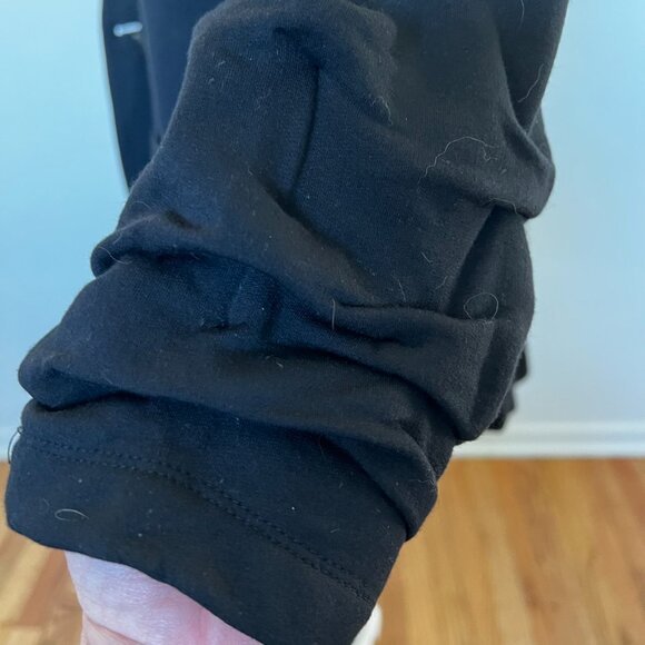 NWOT Bailey 44 Black Jane Knit Blazer Ruched Sleeve Open Front Career M - Picture 5 of 10